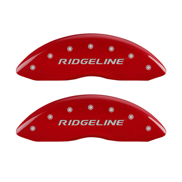 MGP 4 Caliper Covers Engraved Front & Rear RidgelineRed Finish Silver Char 2017 Honda Ridgeline