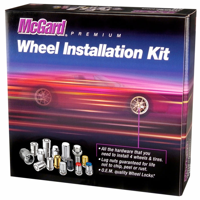 McGard 5 Lug Hex Install Kit w/Locks (Cone Seat Nut) M14X1.5 / 22mm Hex / 1.635in. Length - Black