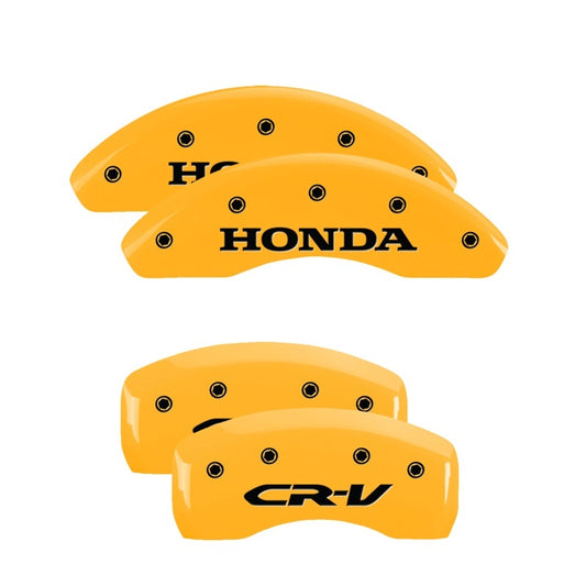 MGP 4 Caliper Covers Engraved Front Honda Rear CR-V Yellow Finish Black Char 2004 Honda CR-V