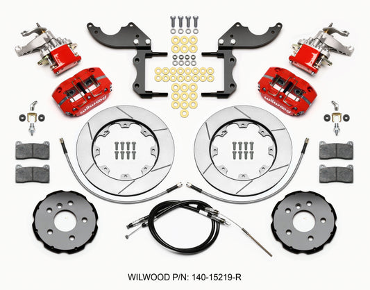 Wilwood Dynapro Radial4 / MC4 Rear Kit 12.19 Red 2014-2015 Mini Cooper w/Lines & Cables