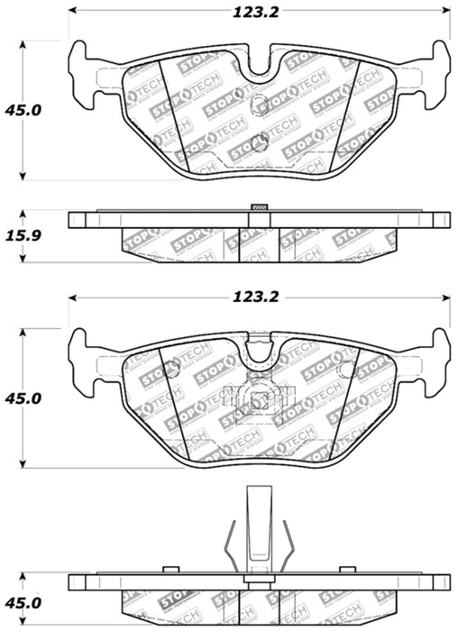 StopTech Performance 01-02 BMW Z3 / 03-09 Z4 / 10/90-07 3 Series / 99-09 Saab 9-5 Rear Brake Pads