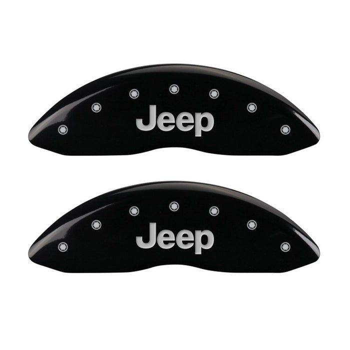 MGP Front set 2 Caliper Covers Engraved Front JEEP Black finish silver ch