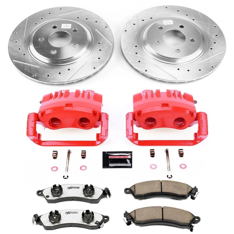 Power Stop 1999 Ford Mustang Front Z26 Street Warrior Brake Kit w/Calipers