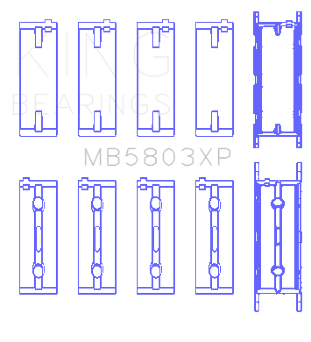 King BMW S65B40A Crankshaft Main Bearings Set of 5