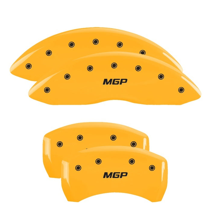 MGP 4 Caliper Covers Engraved Front & Rear Circle K/Kia Yellow Finish Black Char 2018 Kia Optima