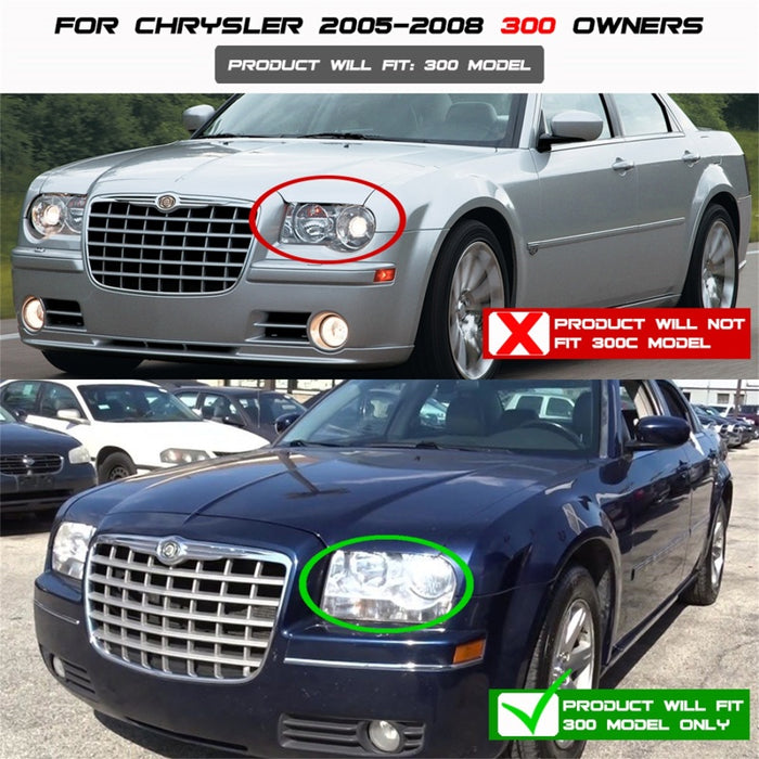 Spyder Chrysler 300 05-08 Projector Headlights LED Halo LED Smke (Not Included) PRO-YD-C305-HL-SM