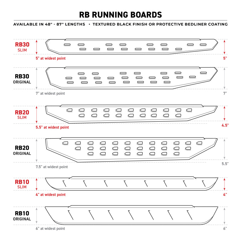 Go Rhino RB30 Slim Line Running Boards 68in. - Tex. Blk (Boards ONLY/Req. Mounting Brackets)