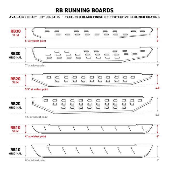 Go Rhino RB30 Running Boards 68in. - Tex. Blk (Boards ONLY/Req. Mounting Brackets)