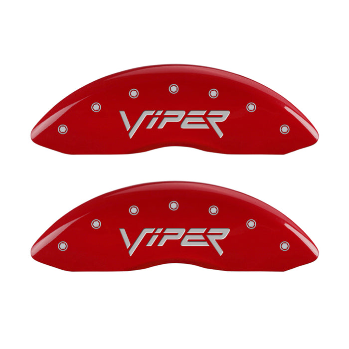 MGP 4 Caliper Covers Engraved Front & Rear Gen 2/Viper Red finish silver ch