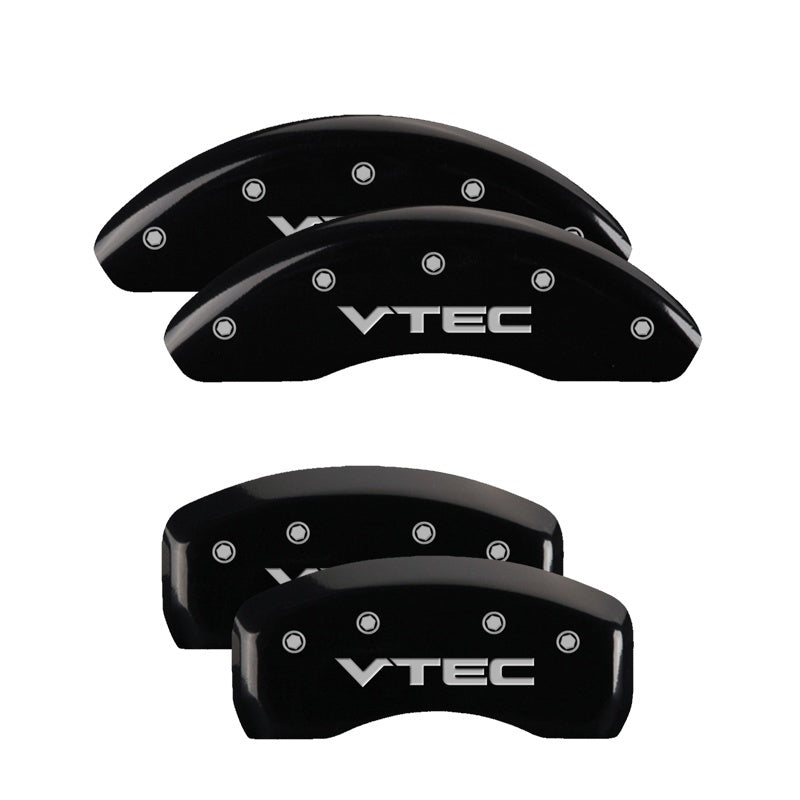 MGP 4 Caliper Covers Engraved Front & Rear i-Vtec Black finish silver ch