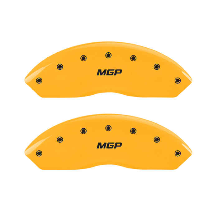 MGP 4 Caliper Covers Engraved Front & Rear MGP Yellow finish black ch