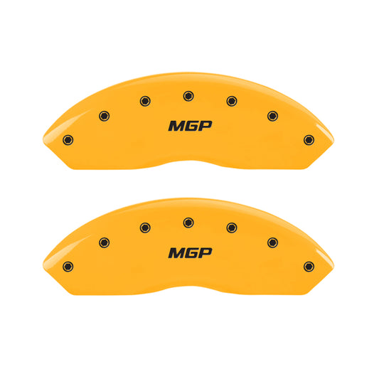 MGP 4 Caliper Covers Engraved Front RAM Engraved Rear RAMHEAD Yellow finish black ch