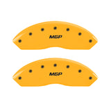 MGP Front set 2 Caliper Covers Engraved Front MGP Yellow finish black ch