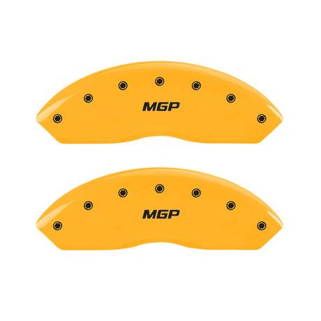 MGP 4 Caliper Covers Engraved Front & Rear MGP Yellow finish black ch