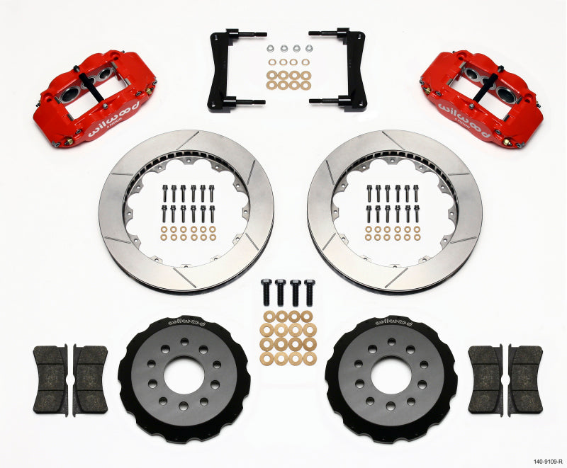 Wilwood Narrow Superlite 6R Front Hat Kit 13.06in Red 2005-2014 Mustang