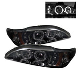 Spyder Ford Mustang 94-98 1PC Projector LED Halo Amber Reflector LED Smk PRO-YD-FM94-1PC-AM-SMC