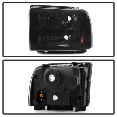 xTune Ford F250 F350 F450 Superduty Excursion 99-04 Headlights Black Smoked HD-JH-FF25099-HA-BSM