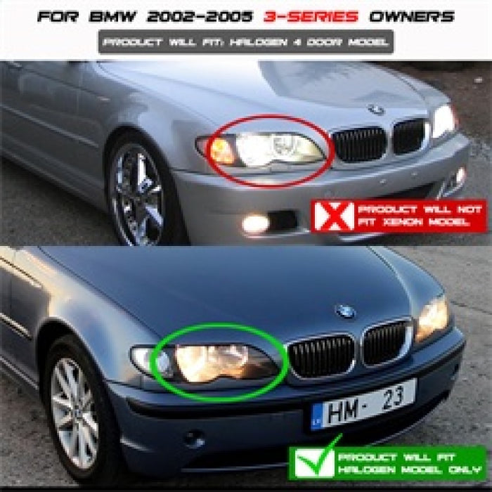 Spyder BMW E46 3-Series 02-05 4DR Projector Headlights 1PC LED Halo Chrm PRO-YD-BMWE4602-4D-AM-C