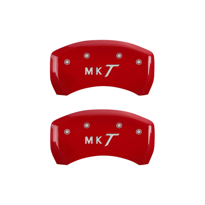 MGP 4 Caliper Covers Engraved Front Lincoln Engraved Rear MKT Red finish silver ch