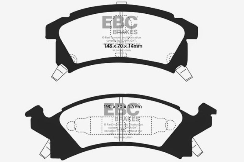 EBC 96-98 Buick Skylark 2.4 Yellowstuff Front Brake Pads