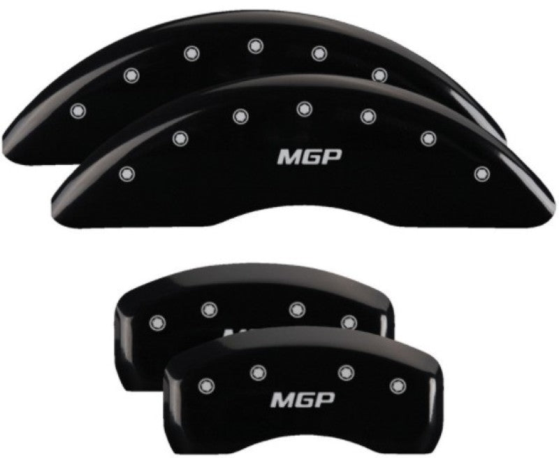 MGP 4 Caliper Covers Engraved Front & Rear MGP Black Finish Silver Char 2018 Kia Sportage