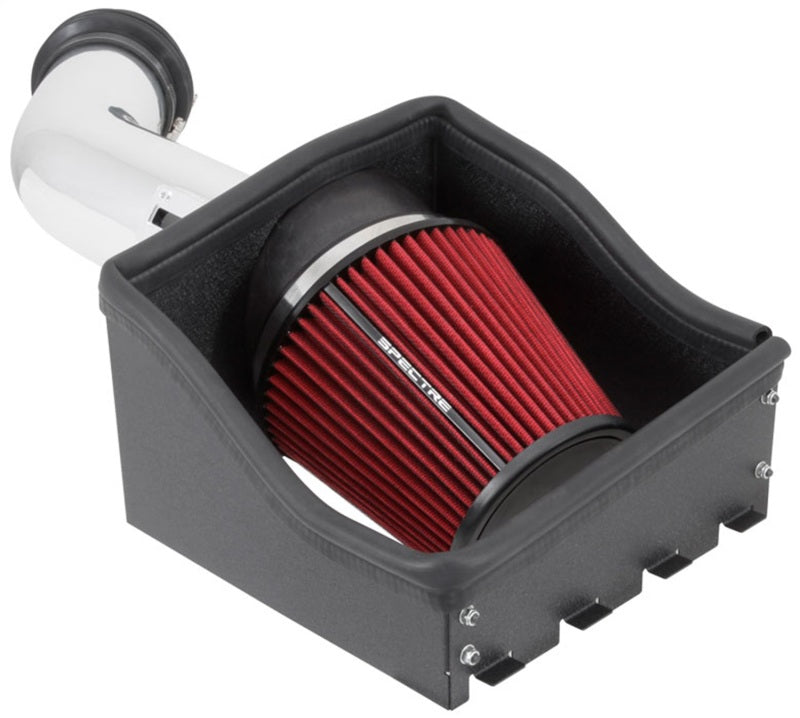 Spectre 11-14 Ford F150 SVT Raptor V8-6.2L F/I Air Intake Kit - Polished w/Red Filter