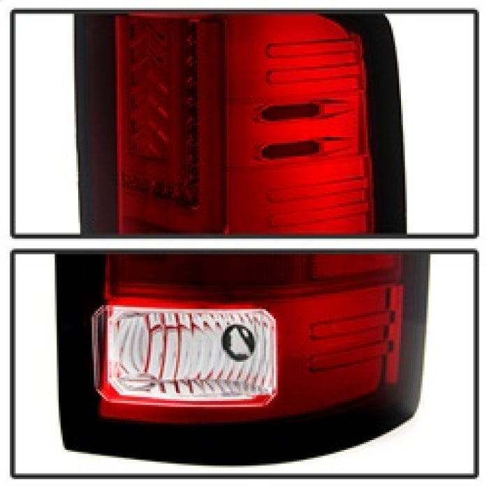 Spyder GMC Sierra 14-16 LED Tail Lights Red Clear ALT-YD-GS14-LBLED-RC