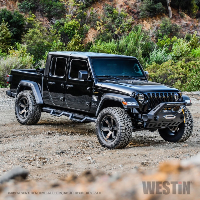 Westin 18-19 Jeep Wrangler JL Stubby Front Bumper - Textured Black