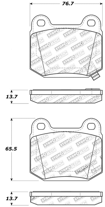 StopTech Performance ST-22 2-Piston Rear Caliper Brake Pads