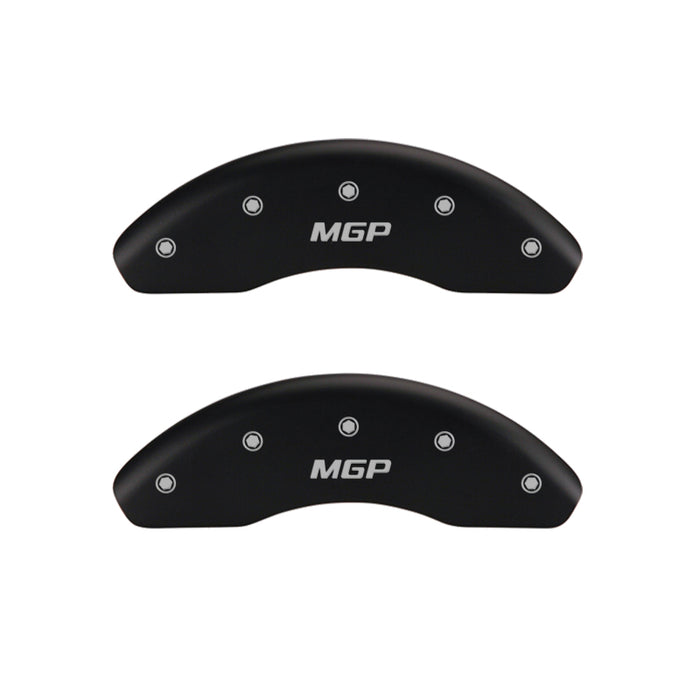 MGP 4 Caliper Covers Engraved Front & Rear MGP Black finish silver ch