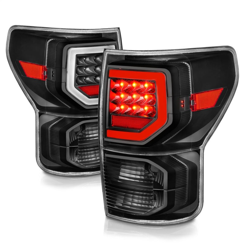 ANZO 07-11 Toyota Tundra Full LED Taillights Black Housing Clear Lens G2 (w/C light Bars)