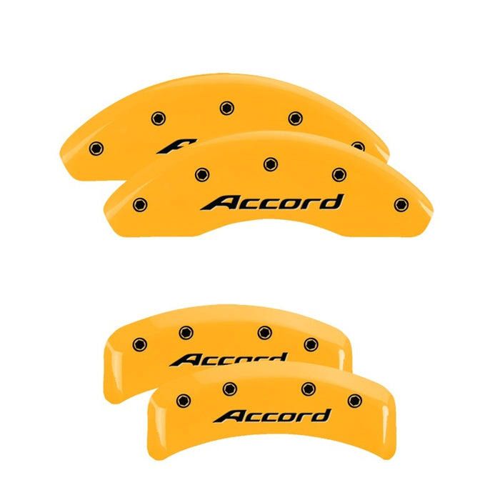 MGP 4 Caliper Covers Engraved Front & Rear Honda Yellow Finish Black Char 2003 Honda Element