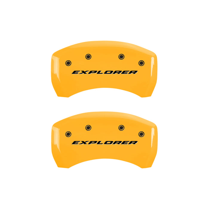 MGP 4 Caliper Covers Engraved Front & Rear Explorer Yellow finish black ch