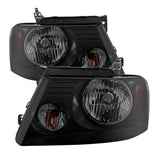 xTune Ford F150 04-08 Amber Crystal Headlights Black Smoked HD-JH-FF15004-AM-BSM