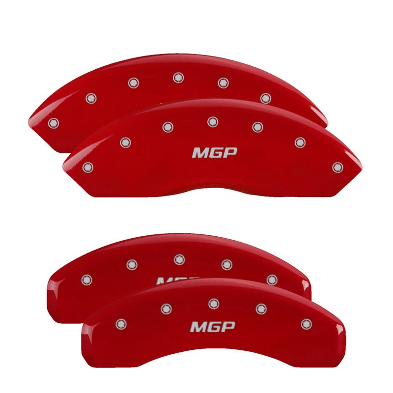 MGP 4 Caliper Covers Engraved Front & Rear MGP Red finish silver ch