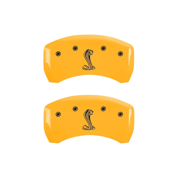 MGP Rear set 2 Caliper Covers Engraved Rear Snake Yellow finish black ch