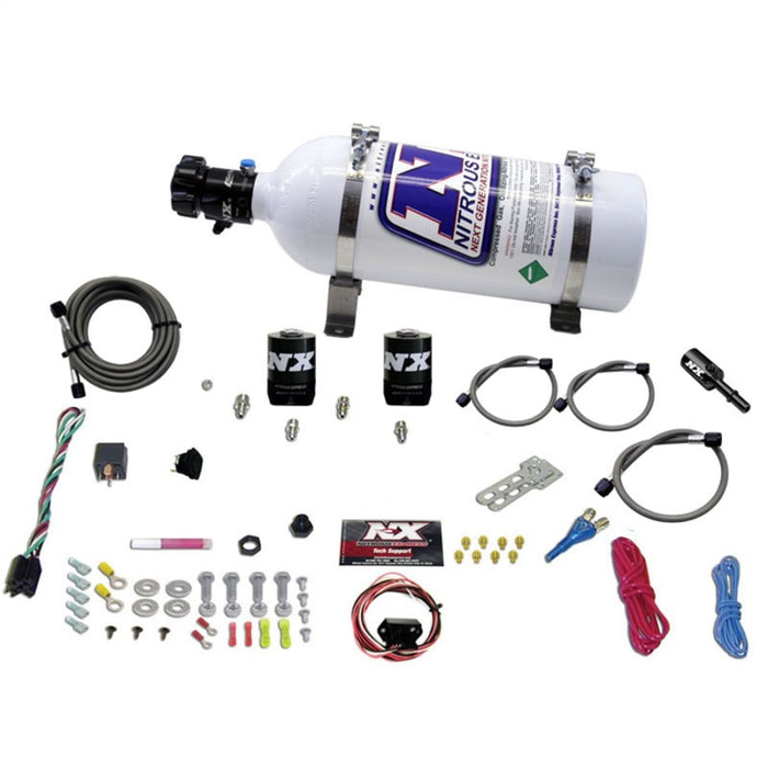 Nitrous Express 11-15 Ford Mustang GT 5.0L Coyote Single Nozzle Nitrous Kit (35-150HP) w/5lb Bottle