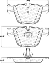 StopTech 10-16 BMW 5-Series Street Performance Rear Brake Pads