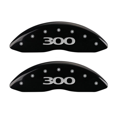 MGP 4 Caliper Covers Engraved Front & Rear 300 Black finish silver ch