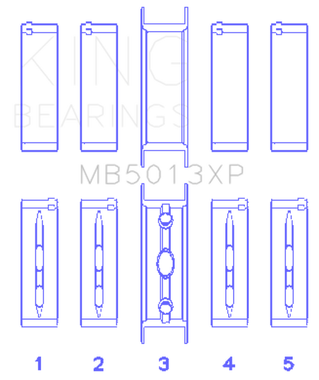King Engine Bearings Chevy LS1/LS6/LS3 Performance Main Bearing Set - Size STD