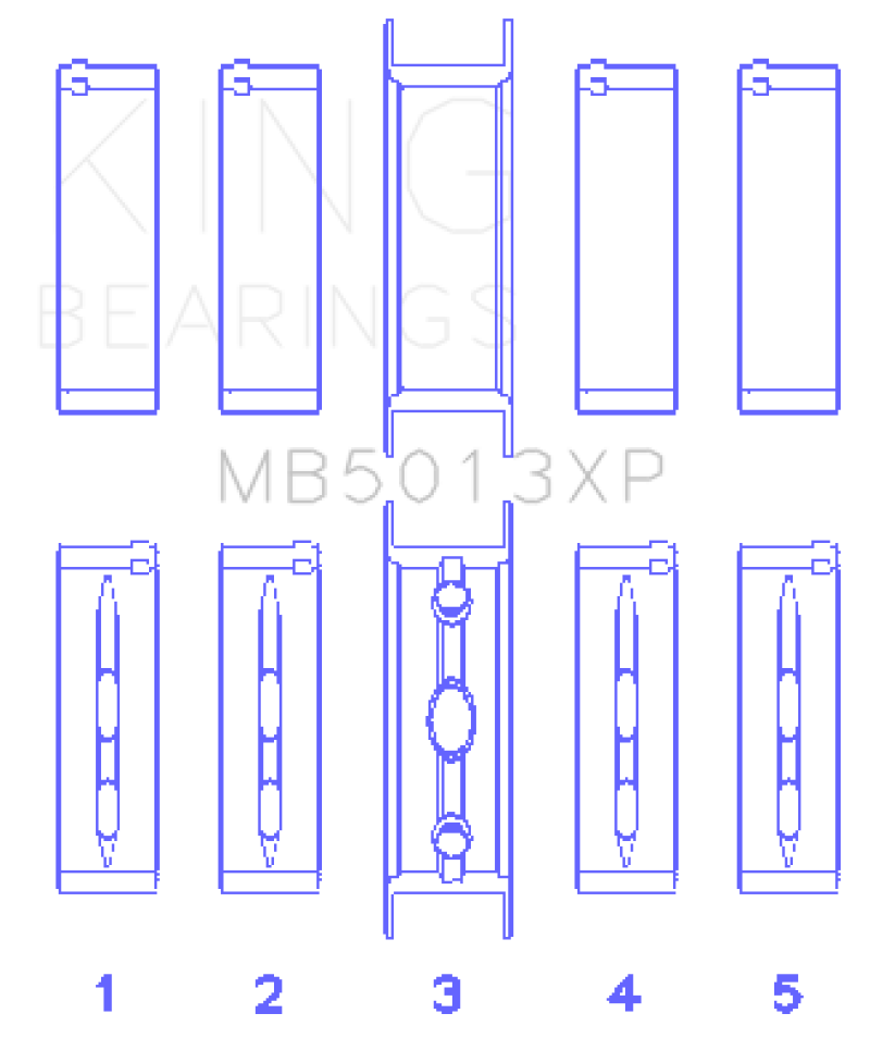 King Engine Bearings Chevy LS1 / LS6 / LS3 (Size 010X) Performance Main Bearing Set