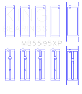 King Engine Bearings Nissan KA-24DE (Size 0.50 Oversized) Performance Main Bearing Set