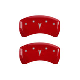 MGP 4 Caliper Covers Engraved Front Pontiac Engraved Rear Arrow Red finish silver ch