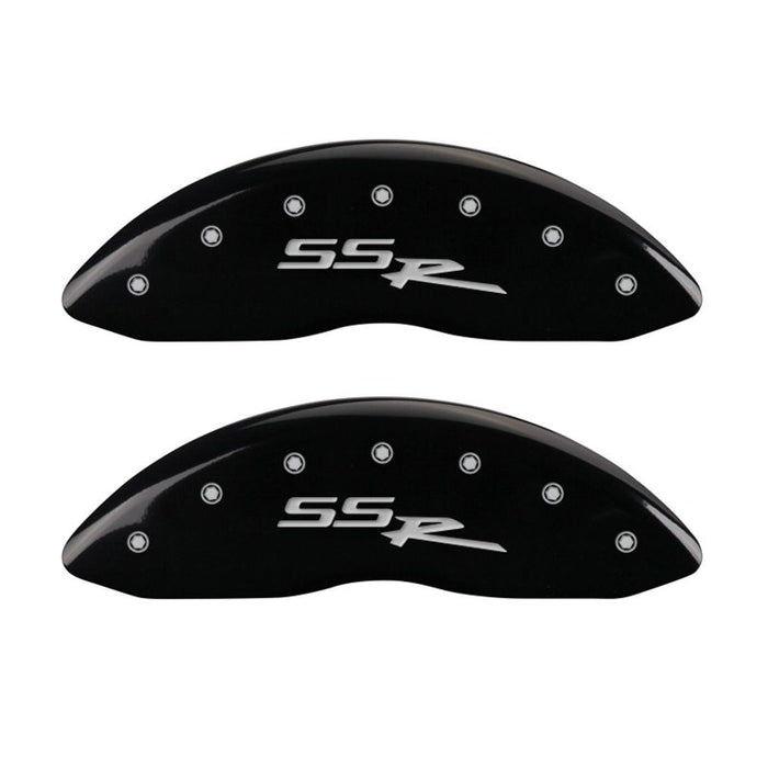 MGP 4 Caliper Covers Engraved Front & Rear SSR Black finish silver ch