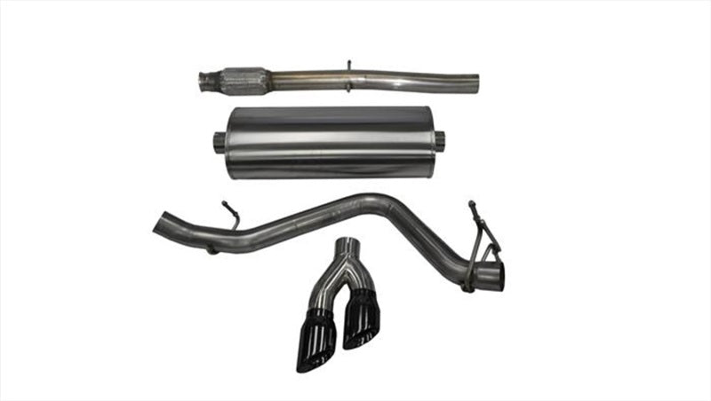 Corsa 14-17 Chevy Silverado 5.3L V8 CC / SB 3in Single Side Exit Touring Cat-Back Exhaust Black Tips