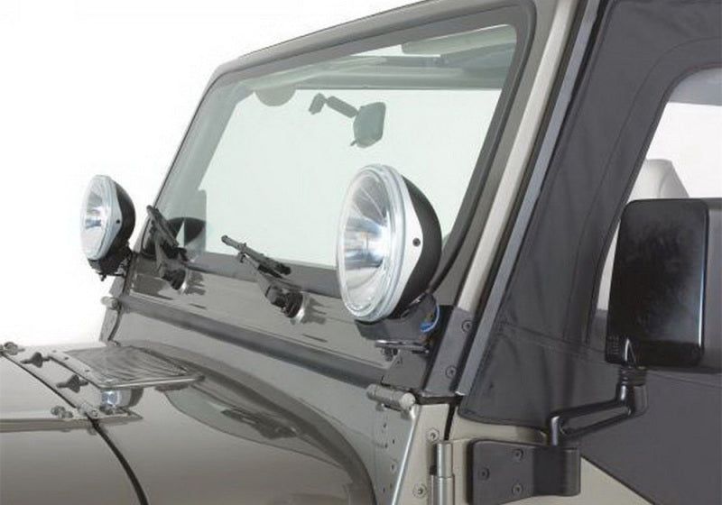 Rampage 1997-2006 Jeep Wrangler(TJ) Windshield Hinge Light Bracket - Black