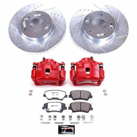 Power Stop 11-16 Hyundai Elantra Front Z26 Street Warrior Brake Kit w/Calipers