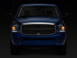 Raxiom 06-08 Dodge RAM 1500 LED Halo Projector Headlights- Blk Housing (Clear Lens)