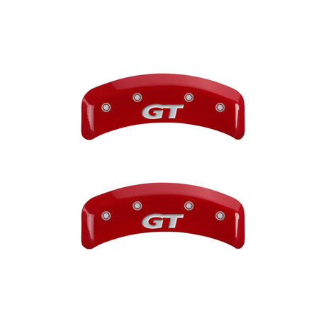 MGP 4 Caliper Covers Engraved Front Mustang Engraved Rear SN95/GT Red finish silver ch