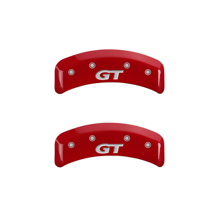 MGP 4 Caliper Covers Engraved Front Mustang Engraved Rear SN95/GT Red finish silver ch